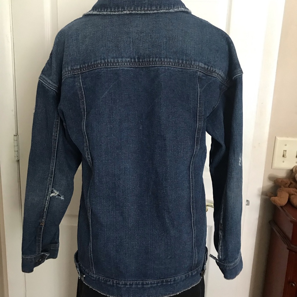 Free People Oversized Distressed Denim Jacket - Picture 6 of 16